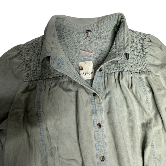 NWT Free People Vanessa Denim Tunic/Mini Dress in Blue Chill m - Picture 9 of 16